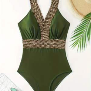 One-Piece Swimsuit M085绿色